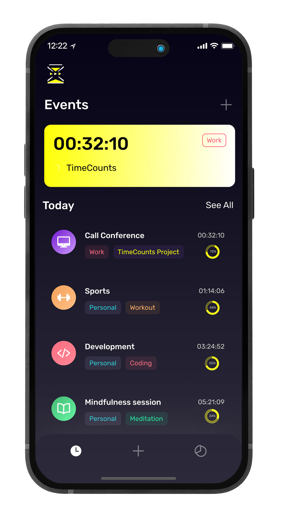 TimeCounts App Screen 2