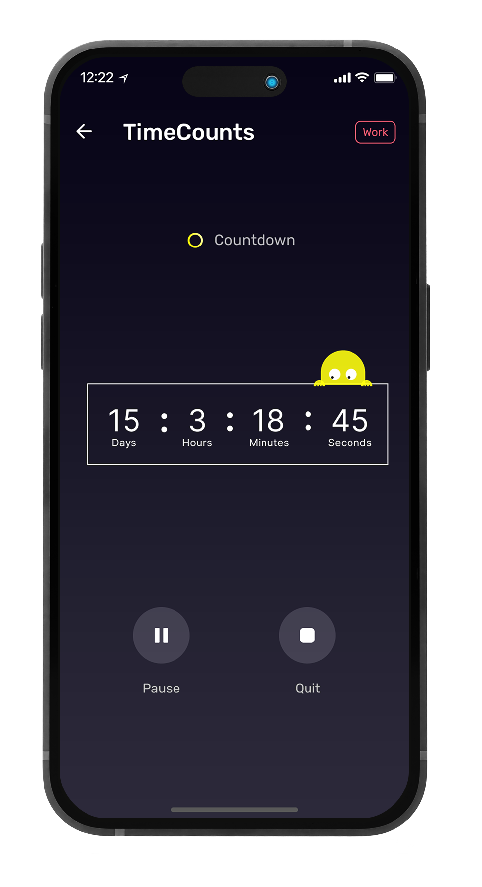 TimeCounts App Screen 1